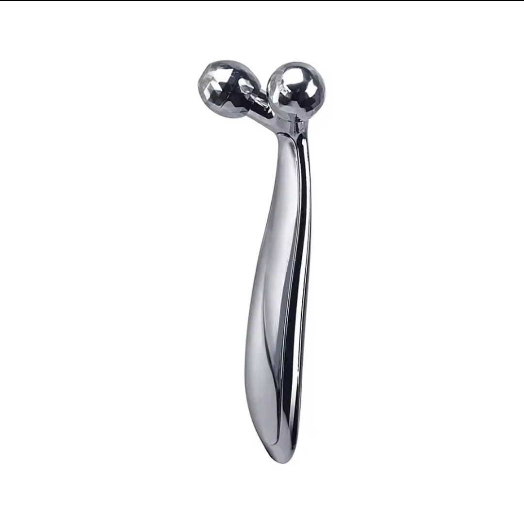 Y-Shape 3D Roller Face Neck Massager 360 Rotating Thin Body Massage Tool with Wrinkle Removal, Skin Lift, and Glow Features