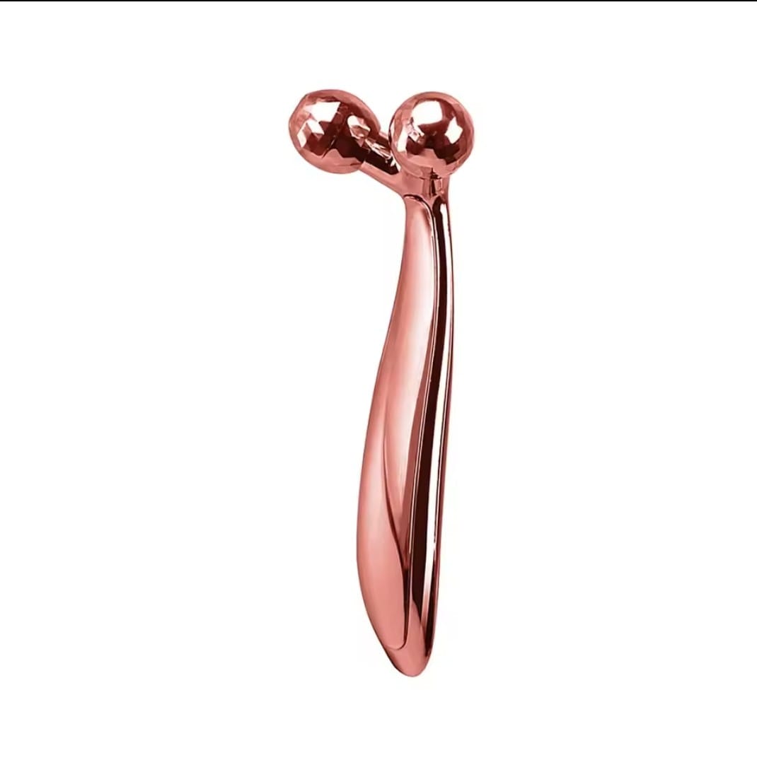 Y-Shape 3D Roller Face Neck Massager 360 Rotating Thin Body Massage Tool with Wrinkle Removal, Skin Lift, and Glow Features