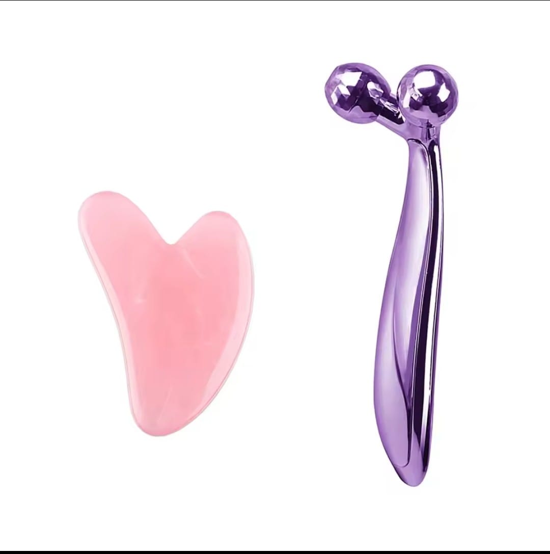 Y-Shape 3D Roller Face Neck Massager 360 Rotating Thin Body Massage Tool with Wrinkle Removal, Skin Lift, and Glow Features