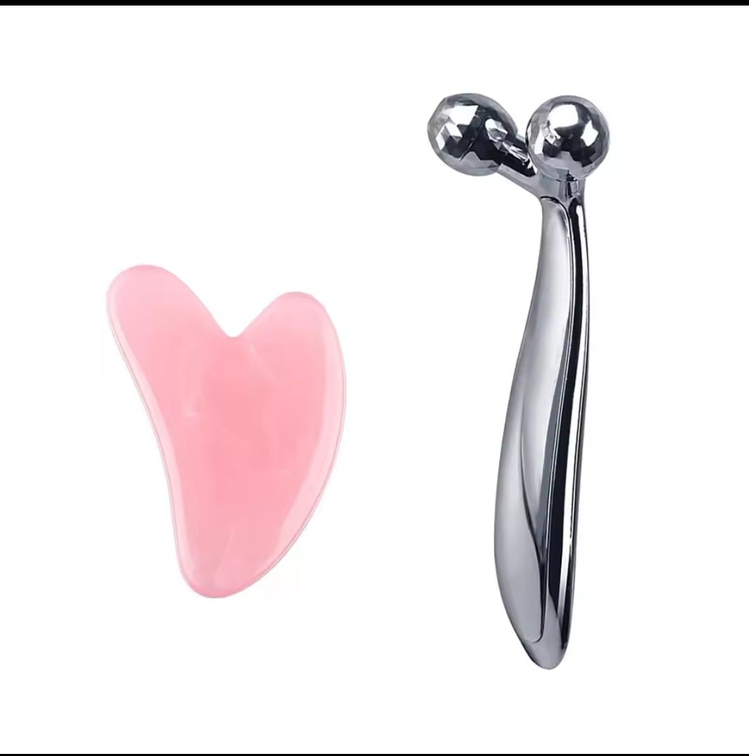 Y-Shape 3D Roller Face Neck Massager 360 Rotating Thin Body Massage Tool with Wrinkle Removal, Skin Lift, and Glow Features